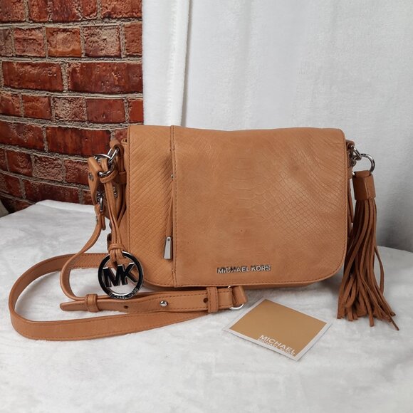 Michael Kors Camel Brown Textured Crossbody Bag - Picture 5 of 13